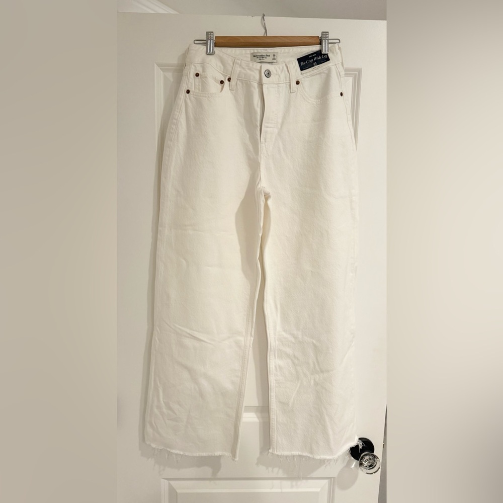 Abercrombie & Fitch Women's Crop Wide Leg Jeans 25 Long